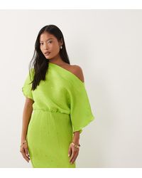 Never Fully Dressed - Petite Tilly Off Shoulder Plisse Maxi Dress - Lyst