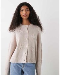 Reclaimed Vintage - Crochet Boxy Cardigan With 3D Flowers - Lyst