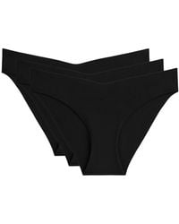 Oysho - 3 Invisible V-cut Polyamide Blend Classic Bikini Briefs - Lyst