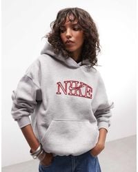 Nike - Sudadera Con Capucha Oversize De Gramaje Medio Studio Fleece Con Gráfico Varsity En - Lyst