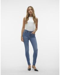 Vero Moda - – skinny-jeans aus mittelem denim - Lyst