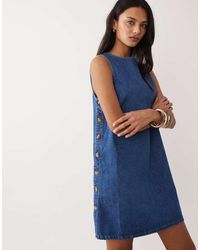 Nobody's Child - Izzie Denim Pinafore Mini Dress-blue - Lyst