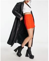 ONLY - Neon & Nylon Textured Mini Skirt Co-ord - Lyst