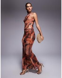 ASOS - Mix & Match Sheer Mesh Fishtail Maxi Skirt - Lyst