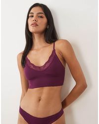 Cotton On - Seamless Longline Lace Trim Bralet - Lyst