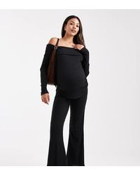 ASOS - Asos Design Maternity Co-ord Ribbed Flare Trousers - Lyst
