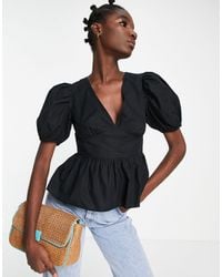 topshop black blouses