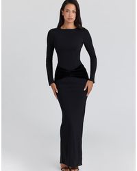House Of Cb - Athena Long Sleeve Crepe Jersey Maxi Dress - Lyst