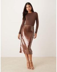 Mango - Sequin Midi Skirt - Lyst