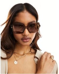 Versace - – eckige oversize-sonnenbrille - Lyst