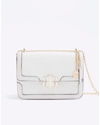 River Island - Embossed Woven Satchel Bag - Lyst