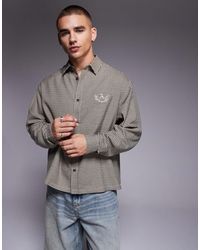 ASOS - Chemise coupe carrée oversize à carreaux avec broderie sur la poitrine - Lyst