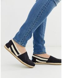 TOMS – Alpargata – Gestreifte Espadrilles - Schwarz