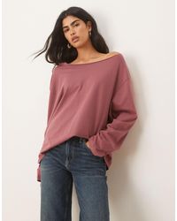 ASOS - Off The Shoulder Long Sleeve Tee - Lyst