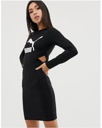 PUMA Zwarte Bodycon-jurk Met Logo