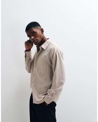 New Look - Linen Look Oversized Long Sleeve Shirt - Lyst