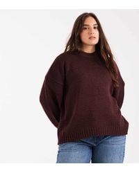 ASOS - Asos Design Curve Super Oversized Chunky Crew Neck Jumper With Curved Hem - Lyst