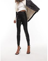TOPSHOP - Faux Leather Skinny Fit Pants - Lyst