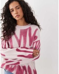 Kiwi & Co - Poplar Crew Neck Paint Spill Look Oversized Jumper - Lyst