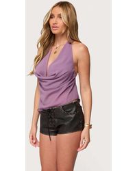 Edikted - Asymmetric Backless Chiffon Halter Top - Lyst