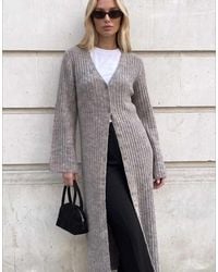 NA-KD - Knitted Wool Blend Cardigan Maxi Dress - Lyst