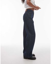 TOPSHOP - Rechte Jeans Met Halfhoge Taille En Losse Pasvorm - Lyst
