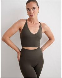 Aim'n - Dark Ivy Shape Seamless Cross Back Bralette - Lyst
