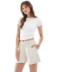 Brave Soul - Pantaloncini Color Pietra A Righe - Lyst