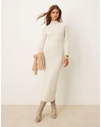 ASOS - Ribbed Long Sleeve High Neck Batwing Maxi Dress - Lyst