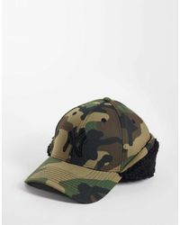 KTZ - Ny Yankees 39thirty Camo Print Downflap Cap With Fleece - Lyst