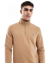 Paul Smith - Felpa Color Cuoio Con Zip Corta E Logo Della Zebra - Lyst