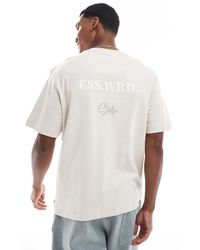 Jack & Jones - T-Shirt Super Oversize Pesante 200 Gsm Con Stampa Sulla Schiena - Lyst