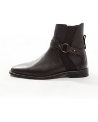 ASOS - – chelsea-stiefel aus em leder mit riemen- und schnallendetail - Lyst
