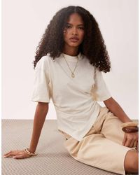 ASOS - Short Sleeve With Asymmetric Hem Top - Lyst