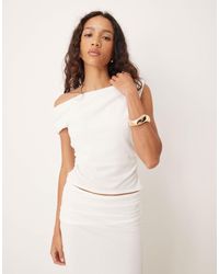 ASOS - – asymmetrisches, strukturiertes und geripptes oberteil - Lyst