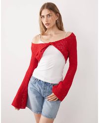 Miss Selfridge - Crochet Knit Twist Top - Lyst