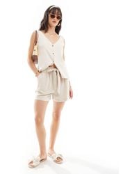Jdy - Tie Waist Linen Shorts Co-ord - Lyst