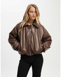 Cotton On - Faux Leather Puff Bomber - Lyst