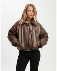 Cotton On - Faux Leather Puff Bomber - Lyst