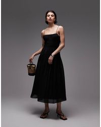 & Other Stories - Vestido Midi De Tirantes Finos De Estilo Mesonera Con Cuerpo Fruncido De - Lyst