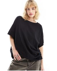 AllSaints - Lydia - t-shirt extra larga nera - Lyst