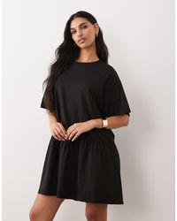 ASOS - Short Sleeve Dropped Waist Peplum T-shirt Mini Dress - Lyst