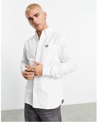 Fred Perry - Camicia oxford bianca - Lyst
