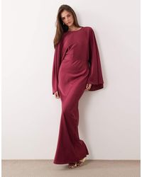 ASOS - Textu Satin Batwing Bias Waisted Maxi Dress - Lyst