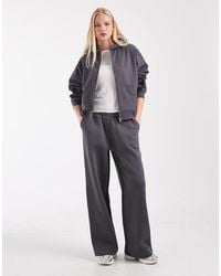 ASOS - Wide Leg Brushback Joggers - Lyst
