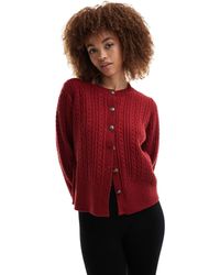 Motel - Cable Knit Button Through Cardigan - Lyst