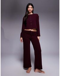 River Island - Ensemble en jersey à boutonnage - bordeaux - Lyst
