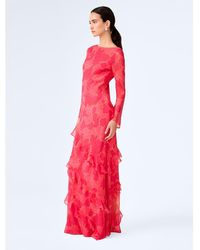 OMNES - Dresses Bridie Long Sleeve Chiffon Boatneck Floral Maxi Dress - Lyst