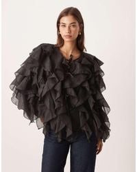 Sister Jane - Dream Tie Front Ruffle Blouse - Lyst
