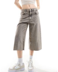 Pull&Bear - Longline Denim Short With Raw Hem - Lyst